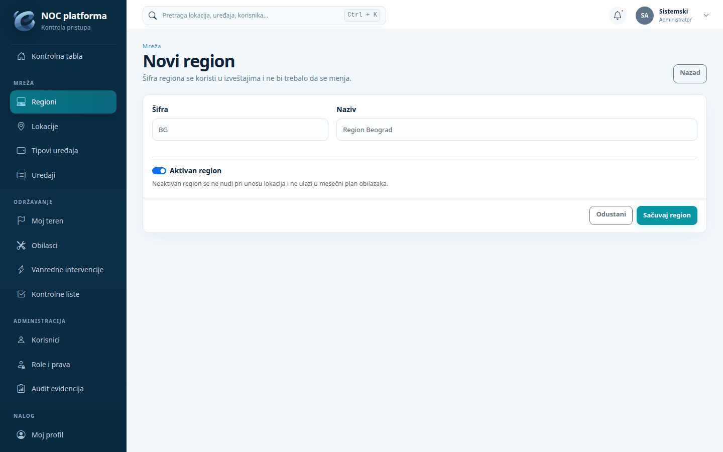 Novi region