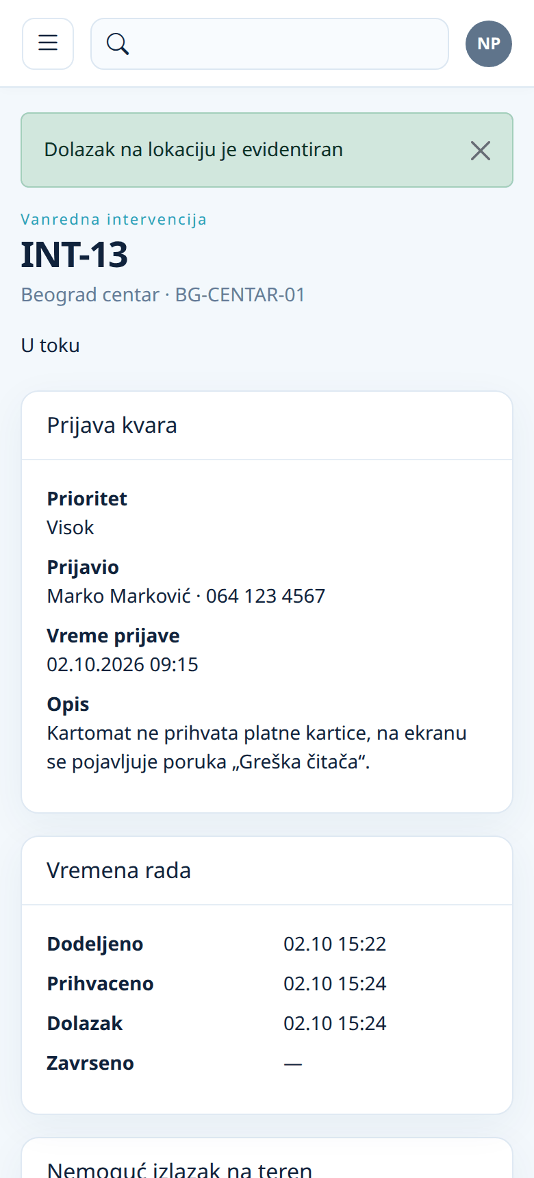 Intervencija u toku