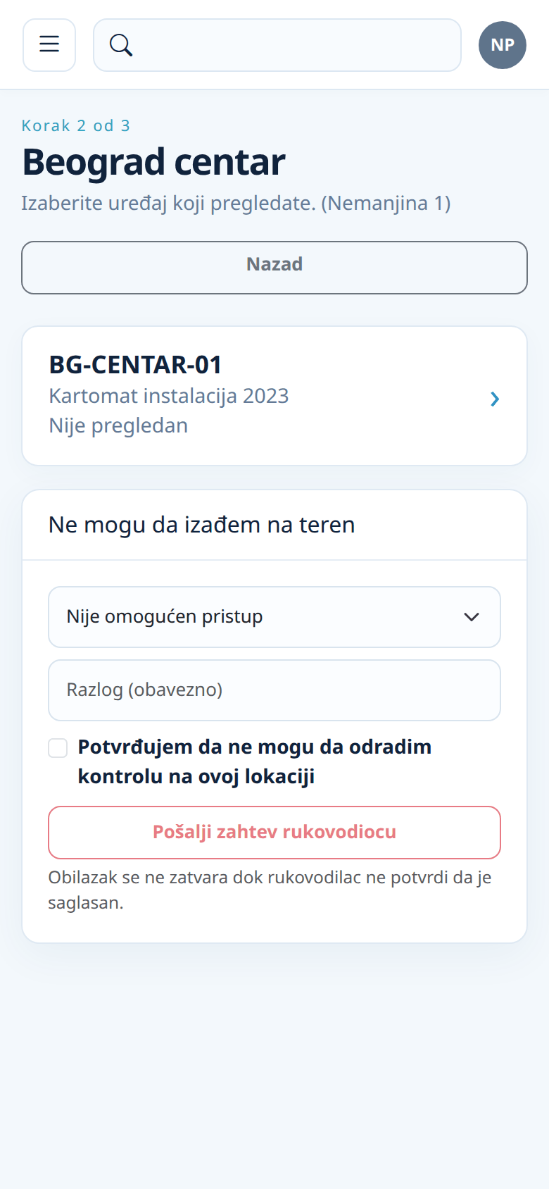 Korak 2: spisak uređaja na lokaciji